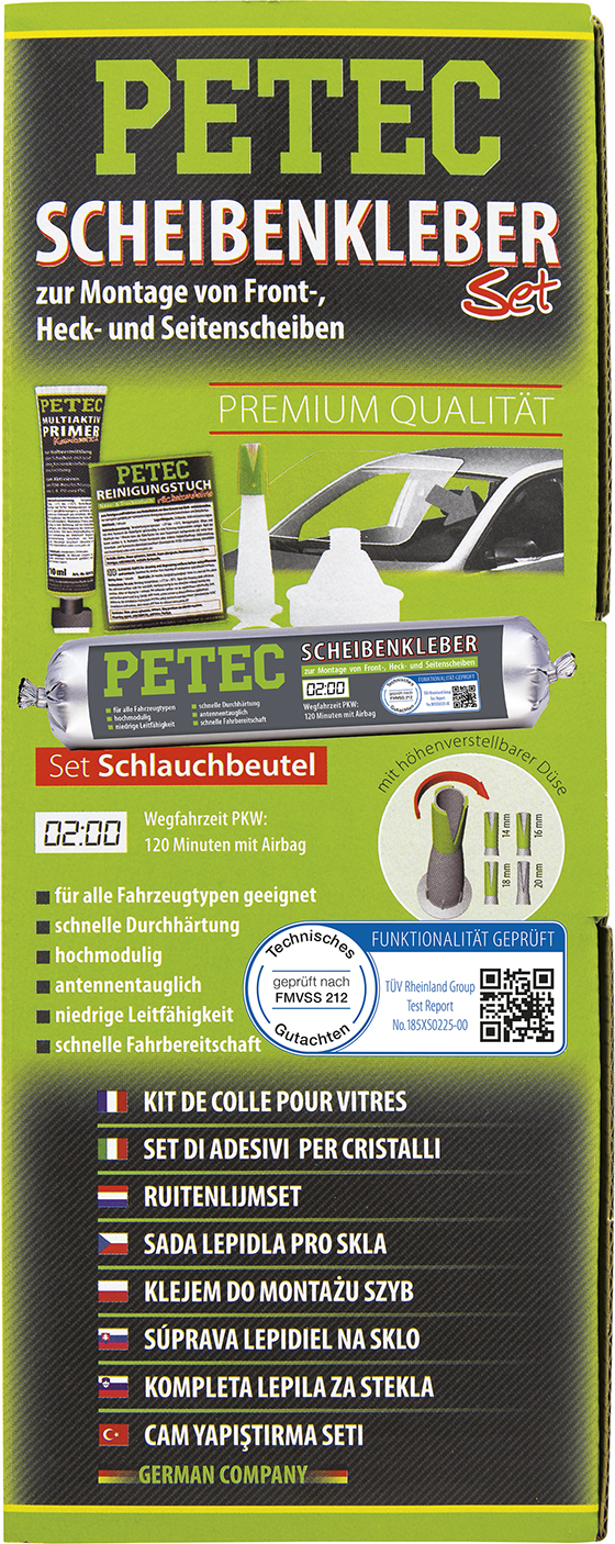 PETEC Scheibenkleber-Set 310mL Kartusche + BGS Scheibendraht