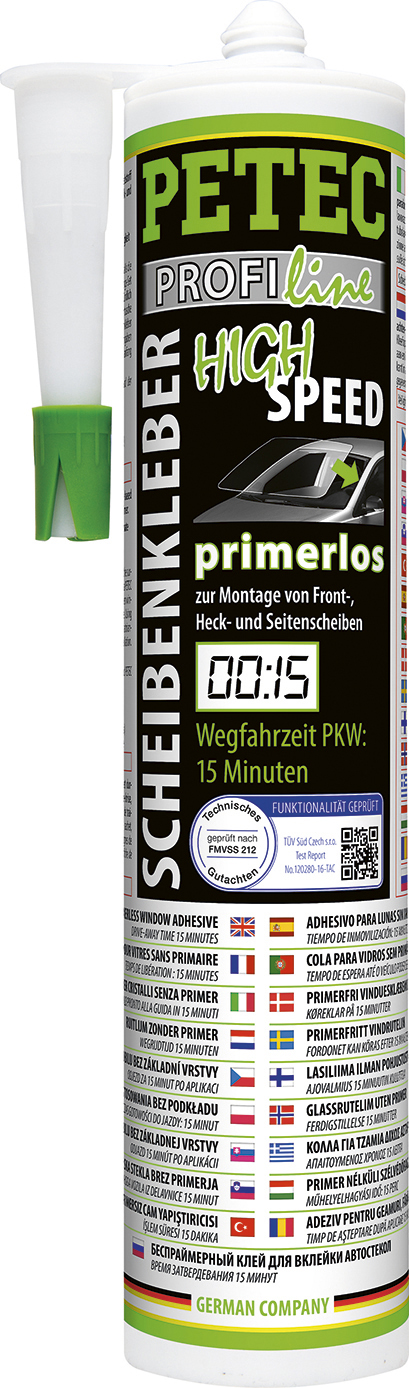 Petec Scheibenkleber-Set 310 ml Kartusche Front Seite Heck