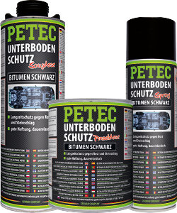 Petec Unterbodenschutz Bitumen Spray schwarz 500ml - Unterboden &  Hohlraumschutz - Karosserie & Unterboden - Pflege & Wartung 
